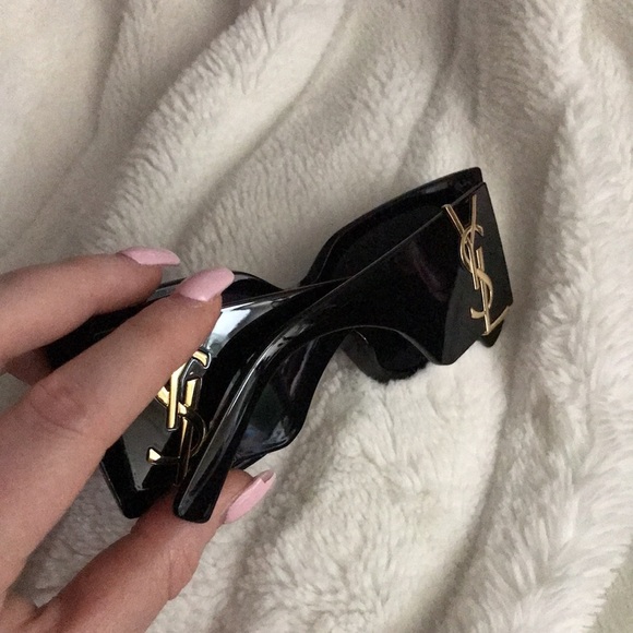Authentic Saint Laurent SL M119 BLAZE cat eye Sunglasses with gold YSL emblem main image 9